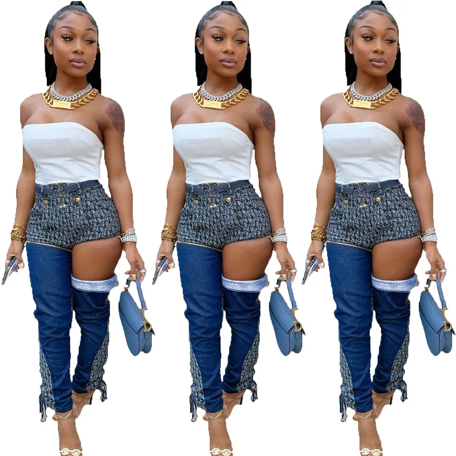 

2020 Latest Design Womens Blue Jeans Patchwork Women's Jeans Trousers Women Ladies Jeans