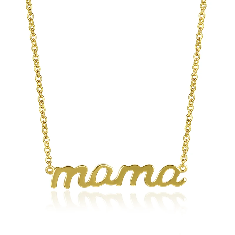 New Trendy 925 Silver 18k Gold Plated mama necklace 925 sterling silver for Mother's Day Gift