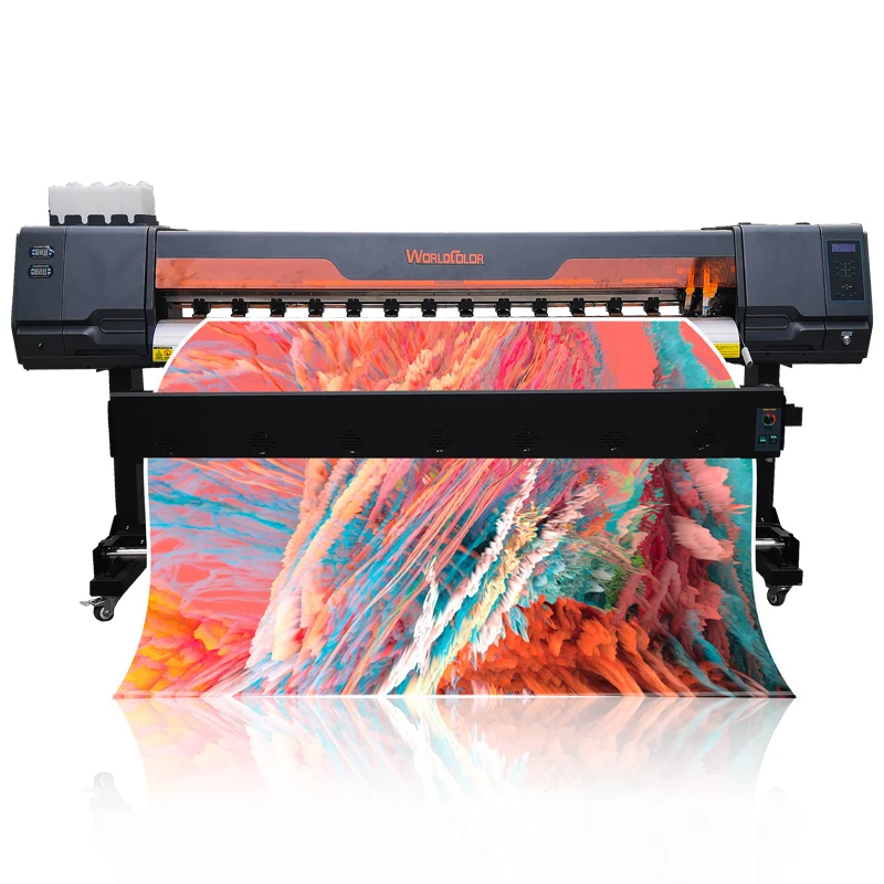 

2023 Worldcolor factory hot sell inkjet printer 1.3m/1.6m/1.8m XP600/i3200 print head eco solvent printer sublimation printer