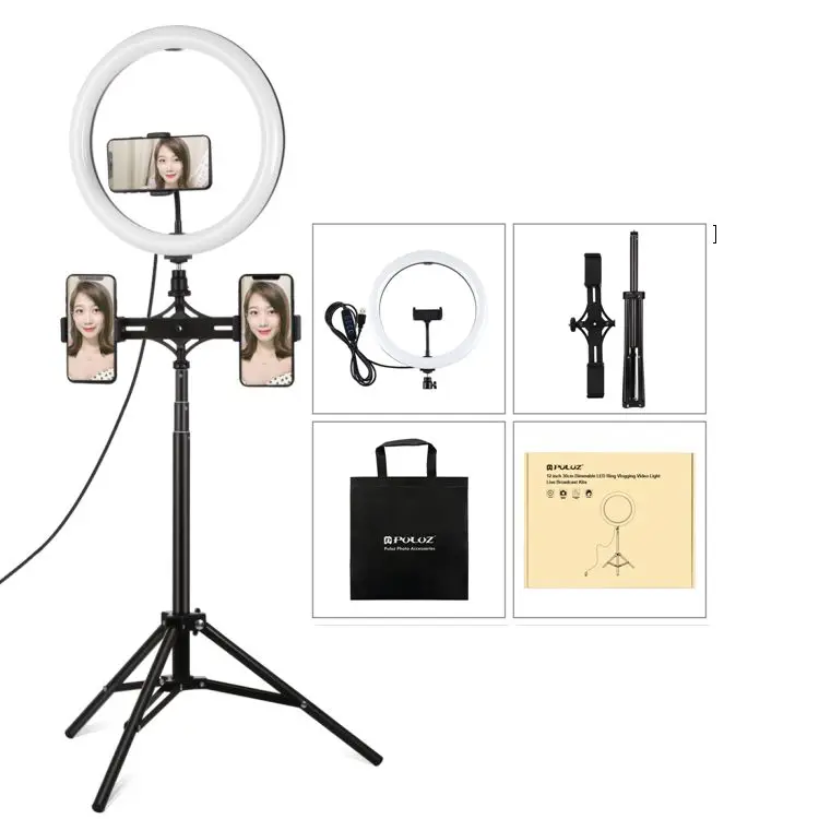 

Stand Fill Selfie Tripod Camera Photography Dimmable Makeup Lamp Puluz 11.8 Inch Led Ring Light