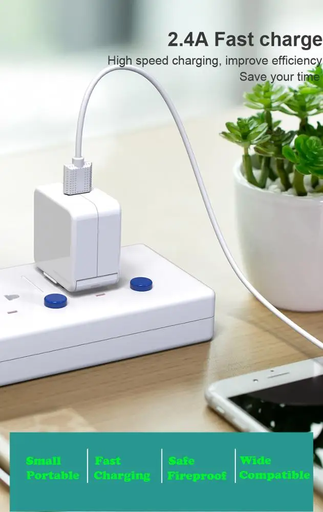 
Wall Charger 5V/2.4A US Plug Adapter for power bank mobile charger for ipad fast charger 