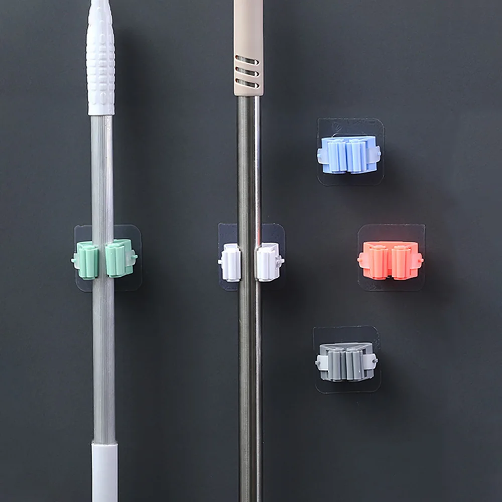 

JX- Wall Hanging colorful livingroom storage clips for mop and umbrella Organize Wall-mounted toilet brush and mop fixed clips