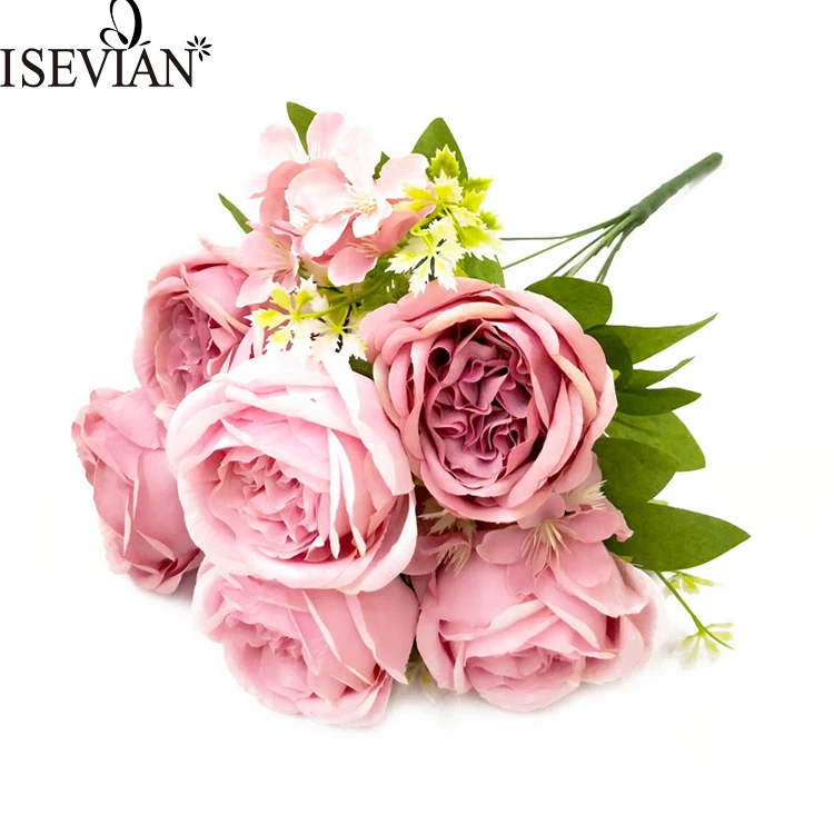 Isevian-flores De Seda De Peonía Rosa,Decoración De Aniversario,Ramo De Flores  Artificiales De Peonía Para Boda,Peonías Artificiales - Buy Artificiales De Peonía  Flor De Seda Product on 