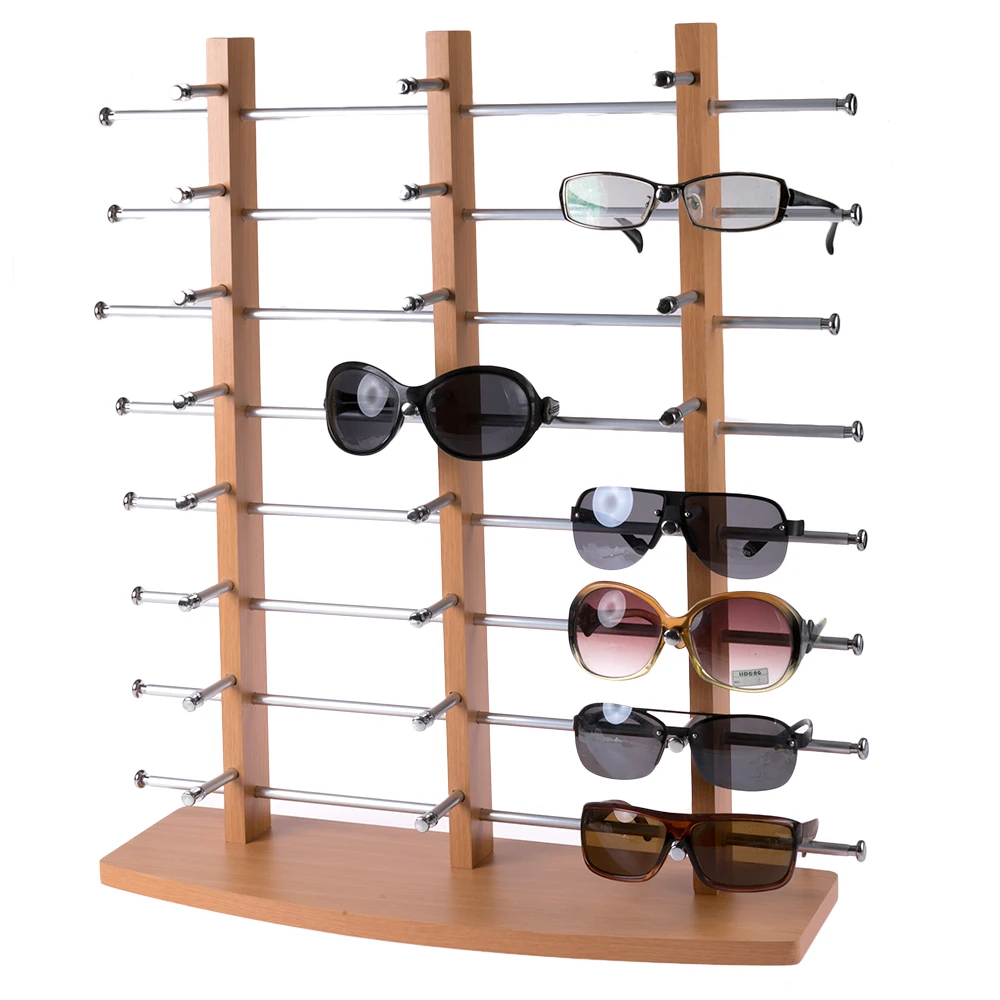 

Large Counter Top Wood 24 Pairs Wooden Spectacle Sunglasses Eyewear Eye Glasses Display Holder Stand Rack