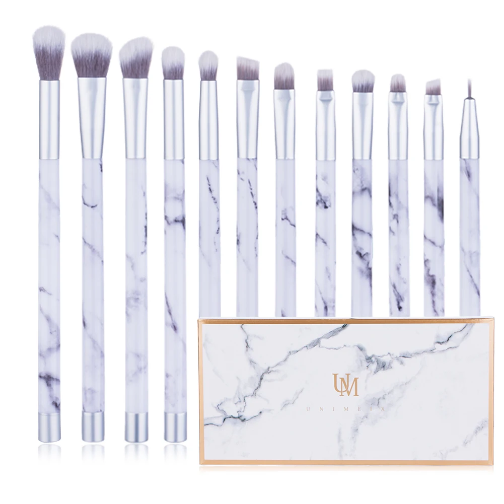 

China Factory Marbling Makeup Brushes Kit 12pcs classic marble Brush Makeup Brush set with box, Customized color accepted