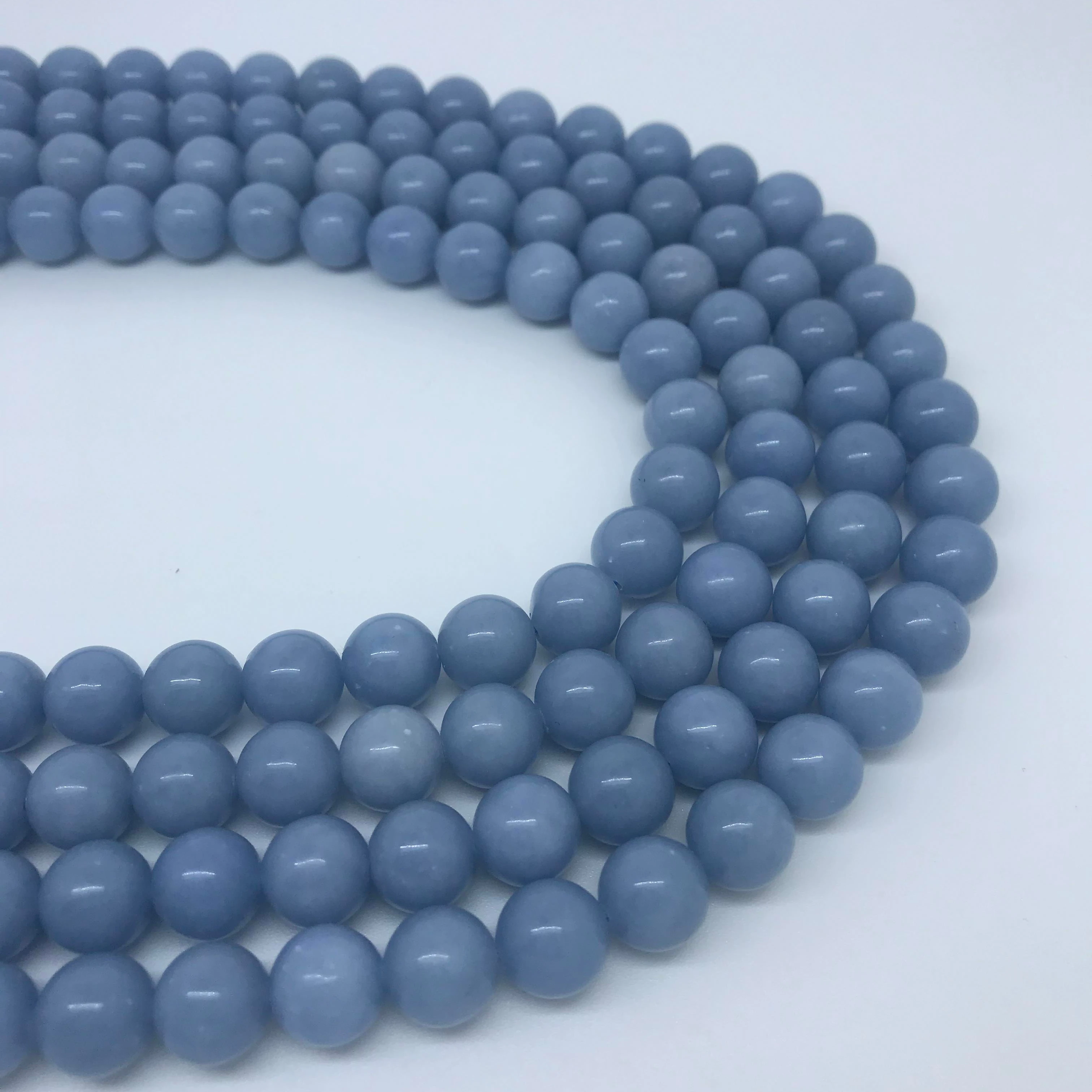 

High Quality Genuine Natural Blue angel Stone Semi-precious stones Round Loose Beads