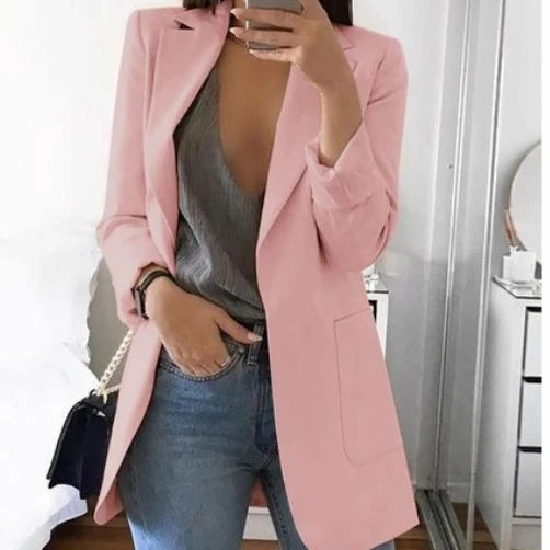 

2020 new arrivals autumn collection office lady button embellished double breasted women plus size jacket blazer