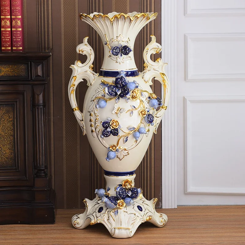 

New European Royal Blue Color Ceramic Porcelain Vases, White and blue vases