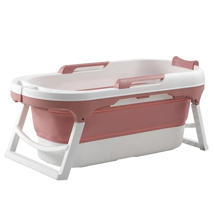 

Portable adult plastic bathtub with cover and high quality folding bathtub, Pink,blue