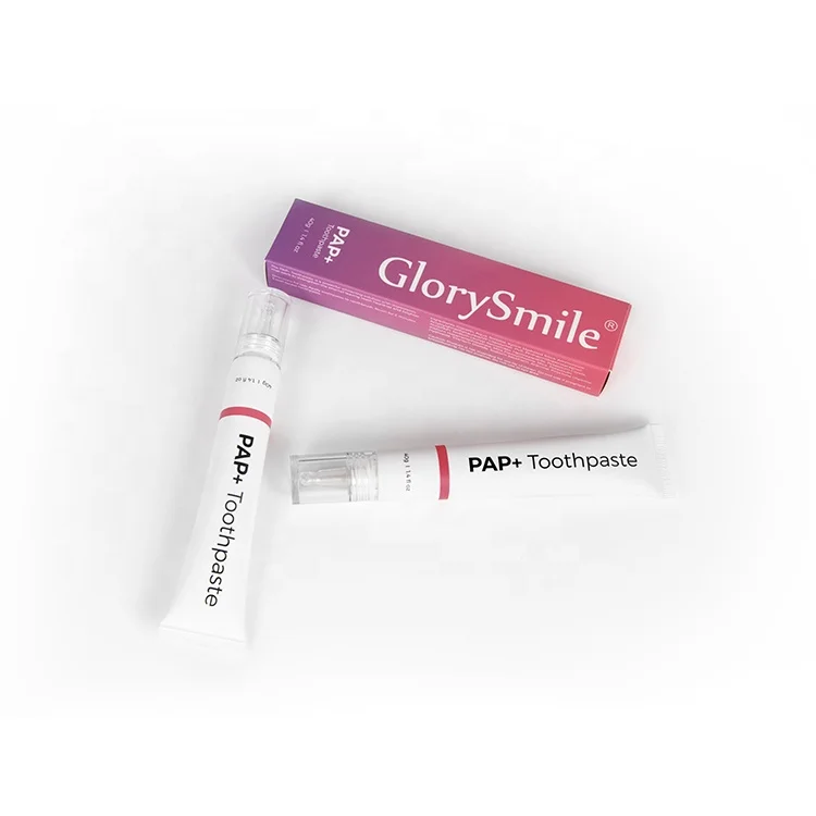 

GlorySmile Wholesale New Popular 40g PAP+ Teeth Whitening Toothpaste Private Label, White