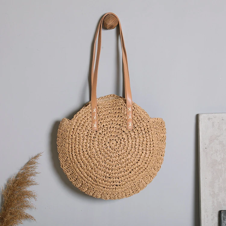 

Travel Rattan Bags Beach Summer Straw Bags Handbag for Women