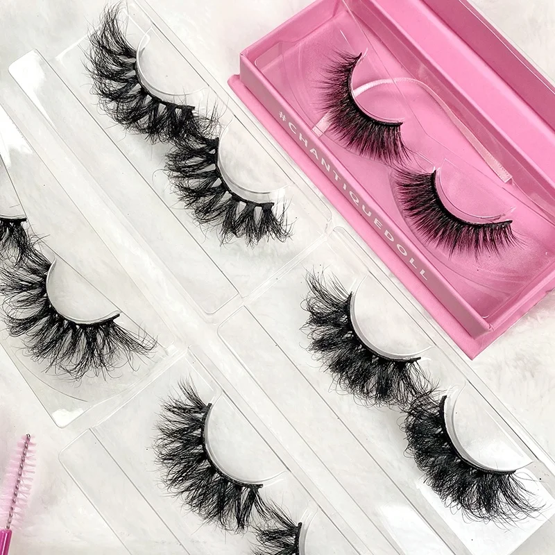 

Anforlin thick full strip lashes vendor 3d 25mm fluffy mink eyelash bulk pink custom eyelash box packaging