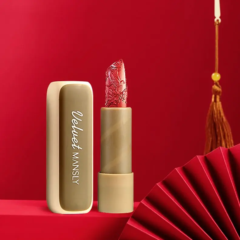 

M-189A Vintage Style Chinese carving Velvet Matte 4 colors red lipstick set