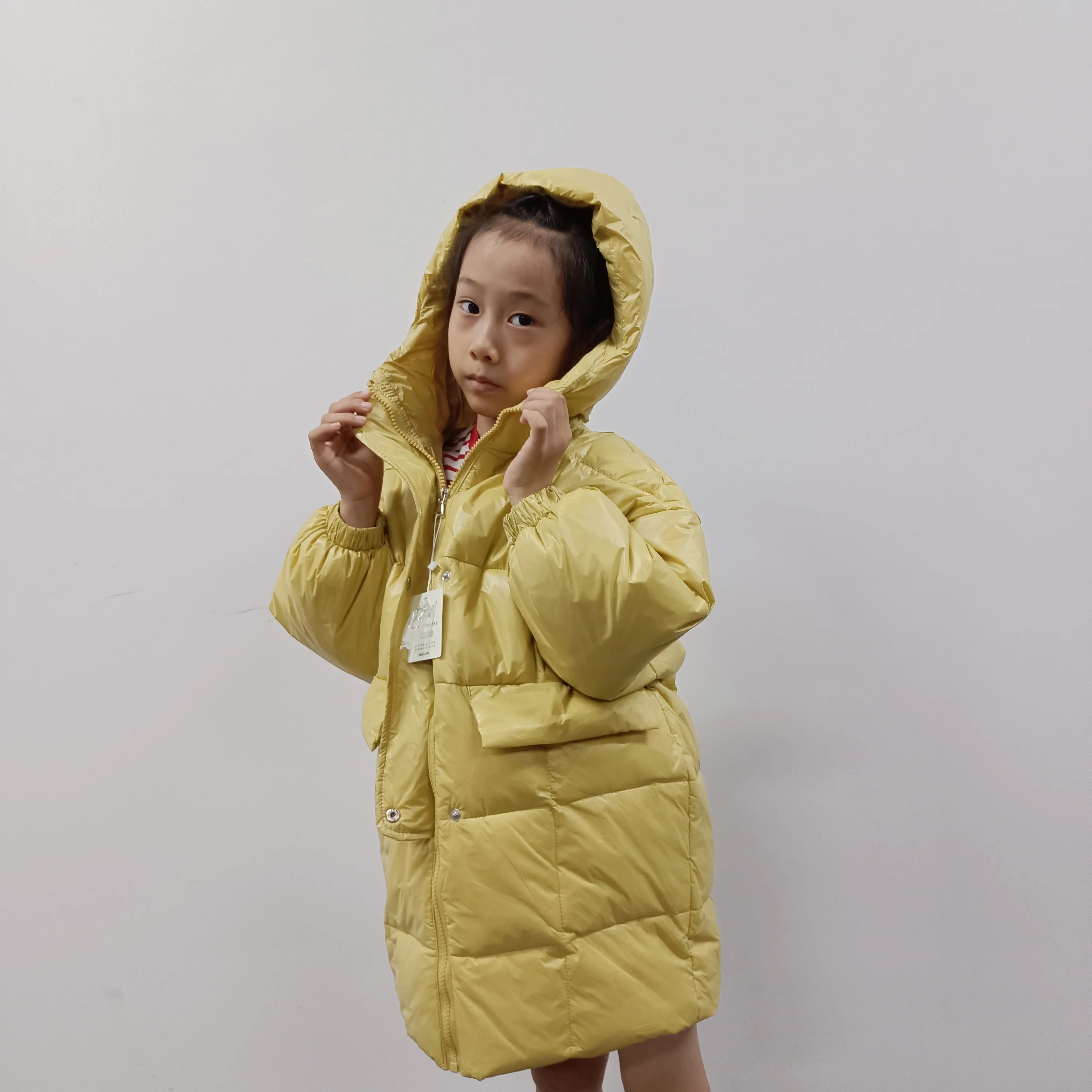 

New Arrival Cheap Price Winter Fashionable Warmth Thick Kids Girls Puffer Down Jacket Coat With Hood, 4 colors