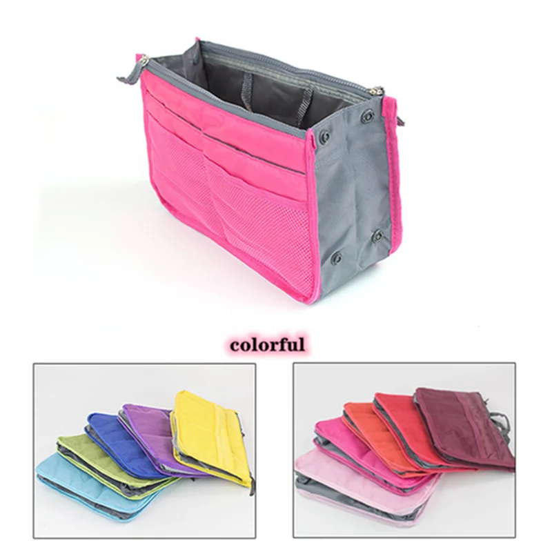 
Cheapest Price Women Nylon Travel Insert Organizer Handbag Large liner Lady Makeup Cosmetic Bag 