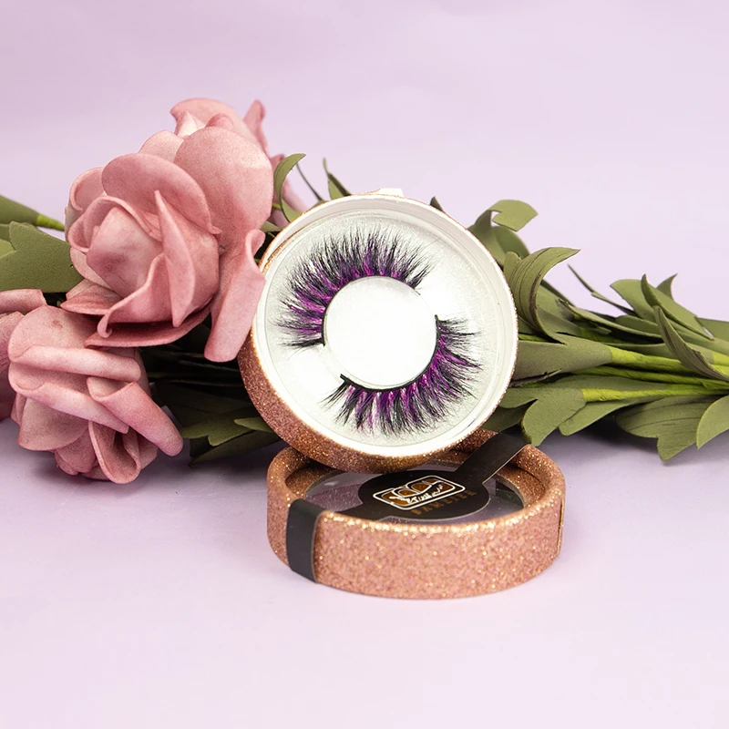 

3D Handmade Colorful Lashes 100% Real Mink Colored Eyelashes, Colorful mink eyelash