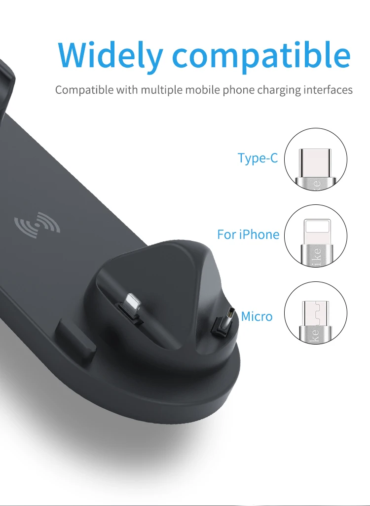 Trending 2020 3 in 1 phone wireless charger stand for Apple watch for iphone,charging dock station for airpods/for airpods pro
