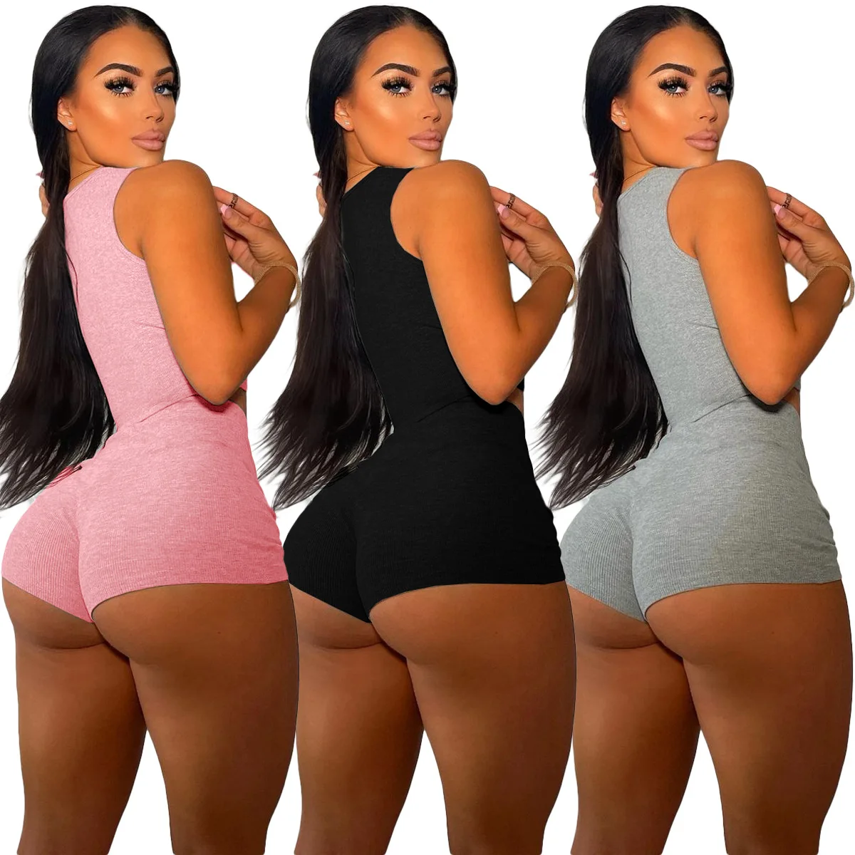 

S-2XL pure color cotton comfort belt casual and simple style slim body, slim fashion navel display sport women