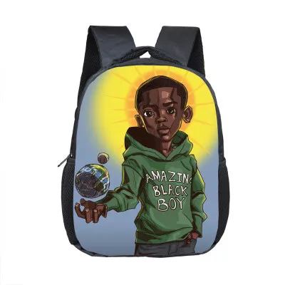 

ODE African American Boys Designs Primary School Hold Books And Pencil Case Backpack Child Bags student bag