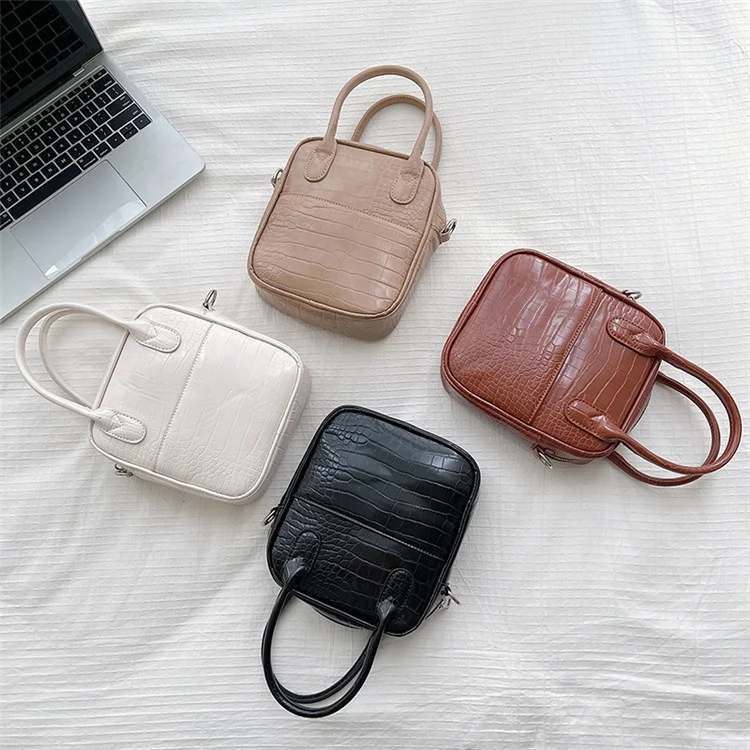 

South Korea's new product female trend PU shoulder cross-body bag temperament joker handbag fashion crocodile grain square bag