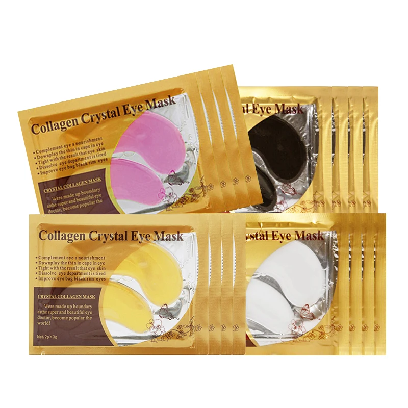 

Private Label Wholesale Custom Sheet Crystal Gel Under Eye Mask Moisturizing 24k Gold Hydrogel Collagen Dark Circle Eye Patches