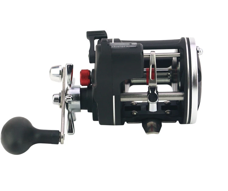 

12BB 3:8:1 Drum Wheel Fishing Reel with Line Counter Aluminum Alloy Fishing Trolling Reel Left Right Handed Reel Fishing Tackle
