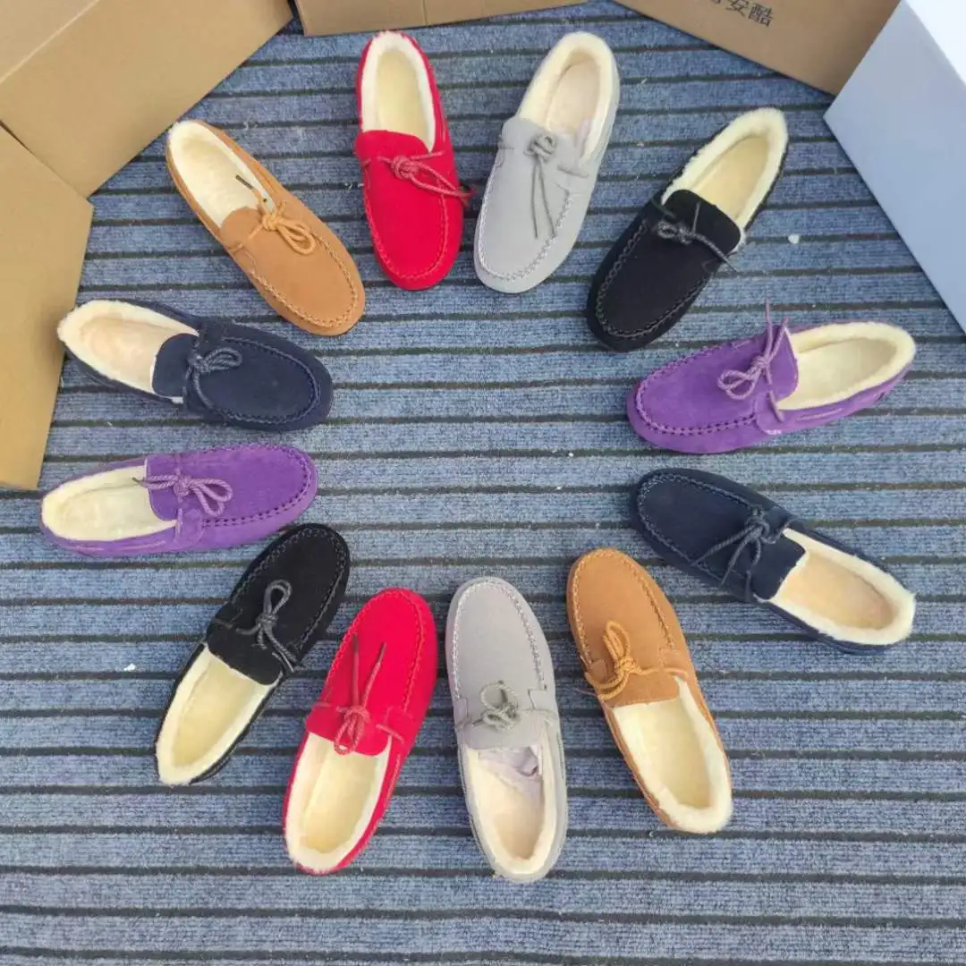 

New Women Flat Casual Shoes Bowtie Female Loafers Spring Ladies Solid Suede Footwear Women'S, Multiple colour