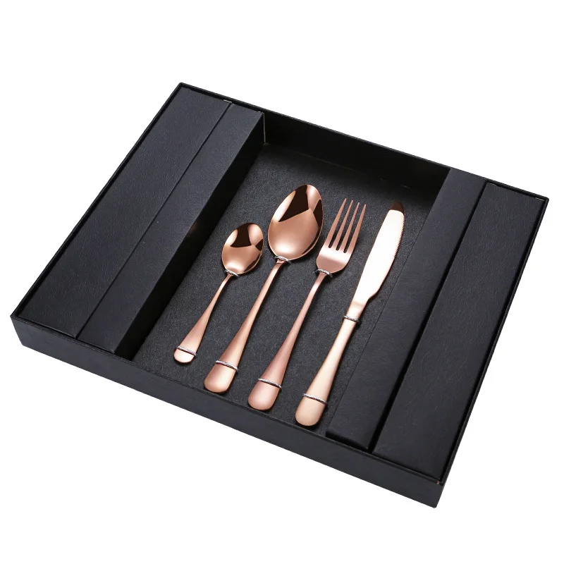 

Amazon Stainless Steel 410 Copper Flatware Light Rose Gold Spoon Fork Knife Cutlery Set, Sliver,gold,rose gold,black,rainbow