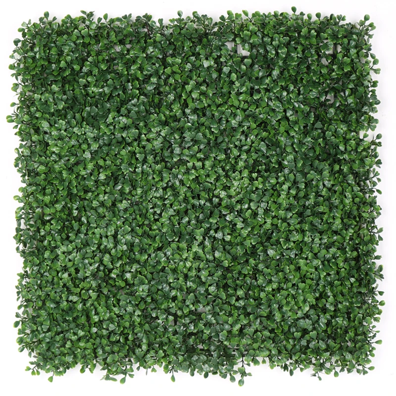 

Fresh PE Material UV protected waterproof faux hedge artificial fence plant wall tile boxwood foliage hedge wall panel, Green