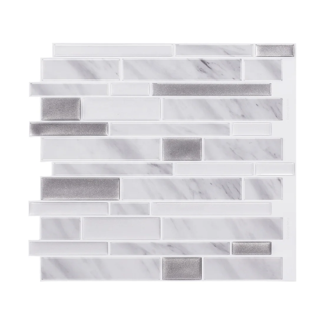 

Sliver White Marble Wall Sticker Waterproof Anti-Mold Kitchen Peel And Stick Backsplash Tiles for Bathroom Laundry Room Decor