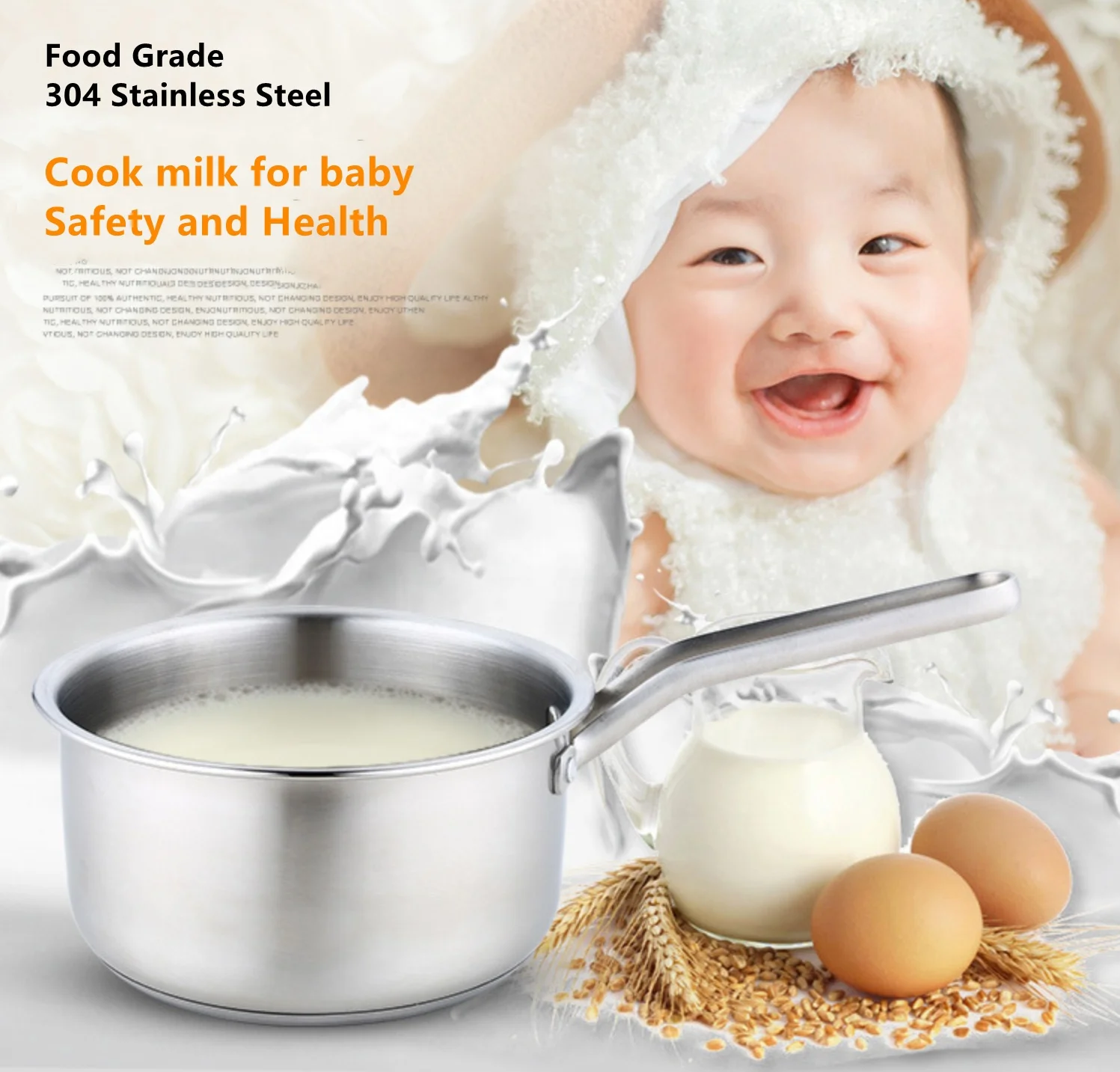 

Amazon High Quality Stainless Steel 304 Multifunctional Saucepan with glass cover milk pot  cooking Sauce pan non stick