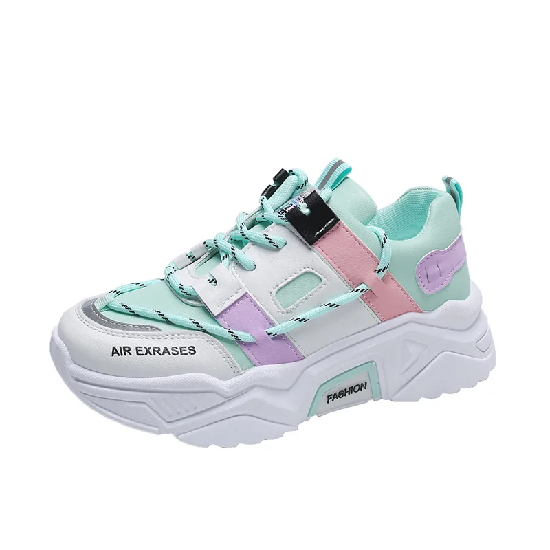 

cheap fashion casual sport shoes chunky height-increasing walking running women's fashion sneakers
