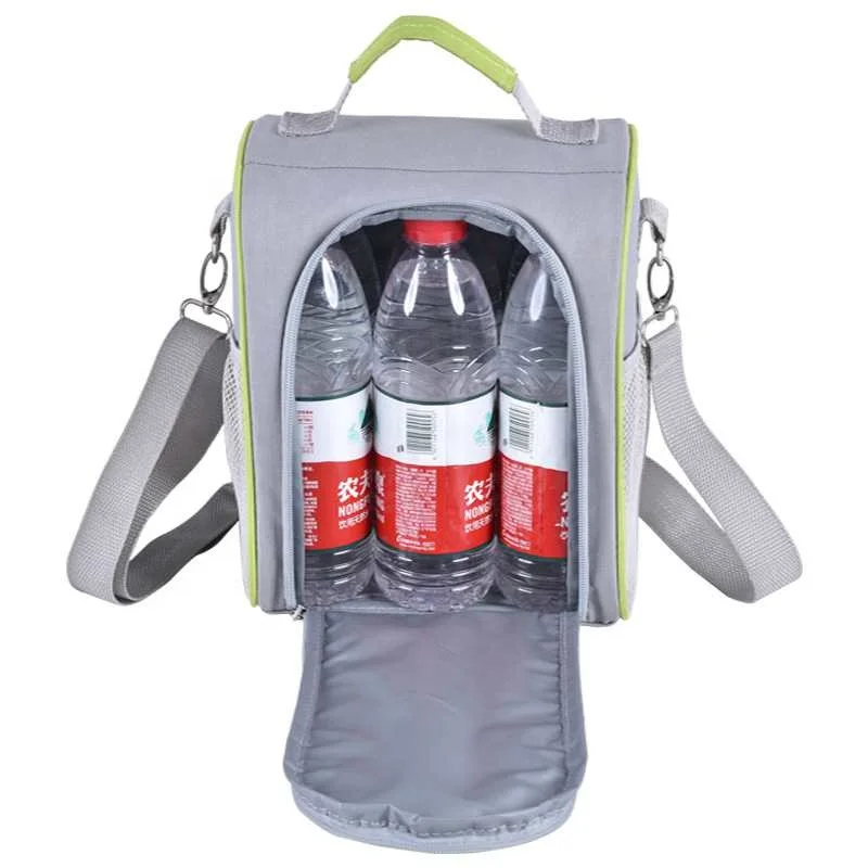 

Promotional Customized Logo Waterproof Large Oxford Tote Outdoors Picnic Capacity Ice Cooler Bag, Green+gray