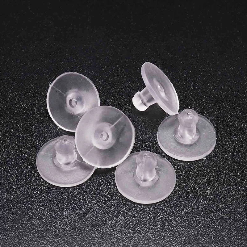 

100pcs/lot Earrings Rubber Earring Back Silicone Round Ear Plug Blocked Caps Earrings Back Stoppers Supplies for jewelry DIY Ear, As picture