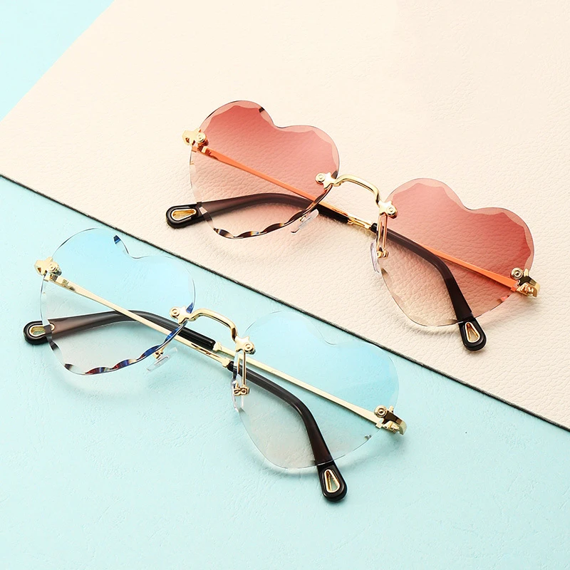

baby heart sunglasses packaging shades vendor sunglasses cute sunglass sets rimless sun glasses women, Multi colors