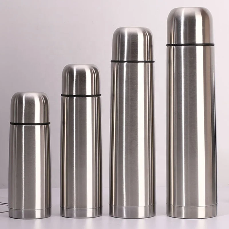 

Stainless Steel Double Wall Customized Water Bullet Vacuum Insulated Bottle Bullet Bottle Flask 350-1000ml, Stainless steel color