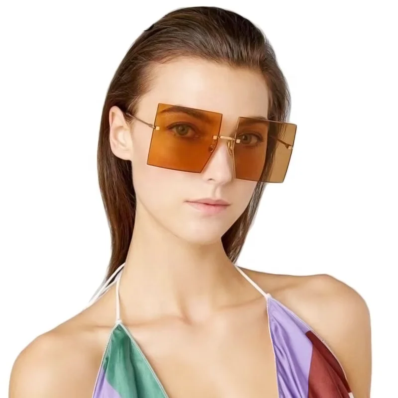 

Generous Rimless Cut Women's Oversized Shades Sunglasses