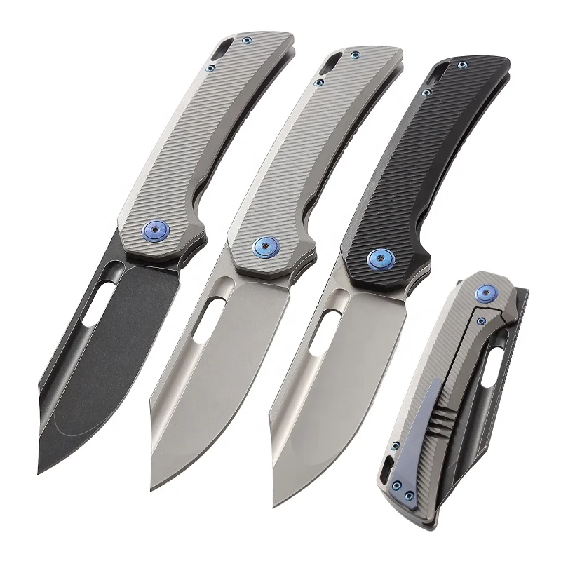 

New 2023 High End Quality Custom Titanium Alloy Handle With M390 Blade Outdoor Camping Tactical Survival Folding Knife