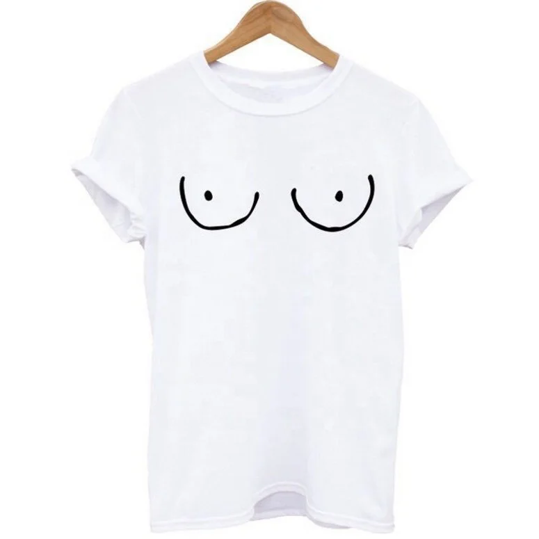 

HONGHANYUAN 2022 Women Spring/summer Casual White Modal Print T-shirt Custom Loose Short Sleeve Round Neck Smiley Face Shirts, 2 colors