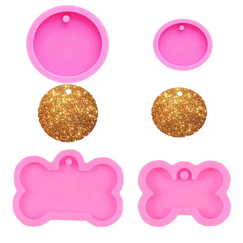 

Big Dog Domino Keychain Shape Silicone Mold Size Disc Car Aromatherapy Mold Baking Pastry Tool Baking Tray Making Crafts Mold