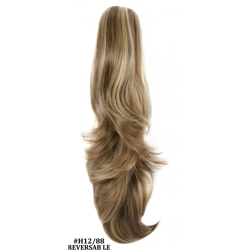 

High quality ash blonde long wavy synthetic hair ponytail pieces, All colors