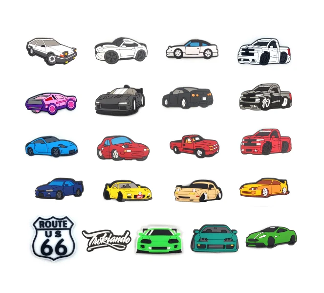 

Custom Pickup Trucks Small Car Bottles Croc shoe charms Rainbow decoration croc charms Christmas gifts for kids, Picture