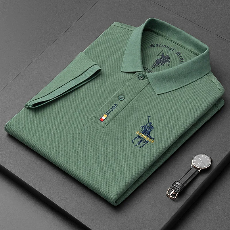 

100% Cotton Blank Men's Golf T Shirts Embroidered Logo Plain Short Sleeve Polo Shirts