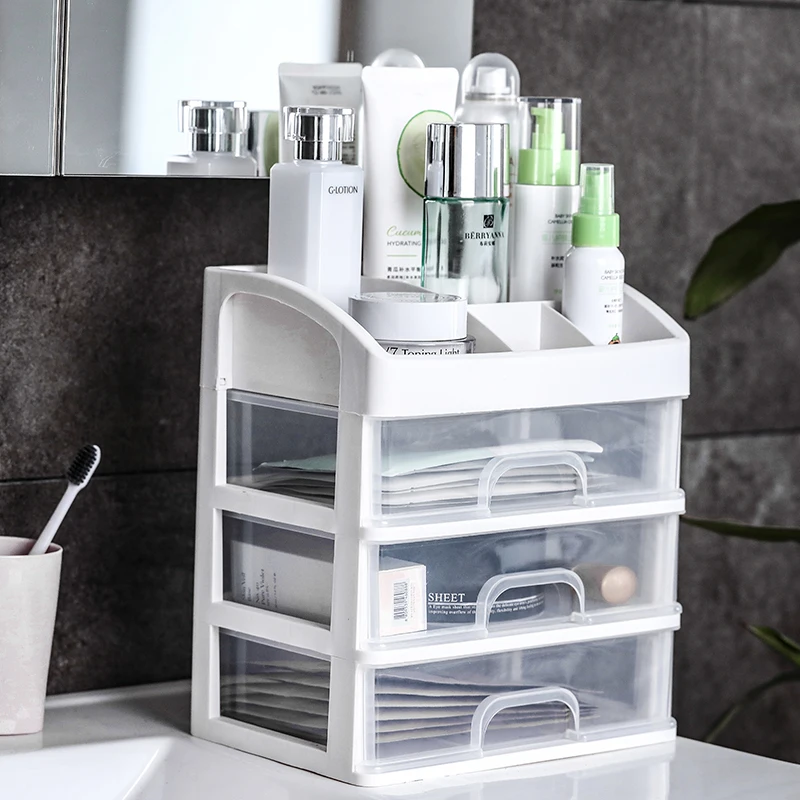 

Custom Transparent Clear Acrylic Drawer Cosmetic Make up Organizer Desktop Storage Box