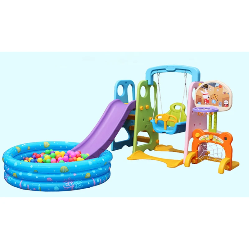 

Children new novel indoor playground baby popular multifunctional toys kids cheap colorful plastic swing slide, Same as the pic