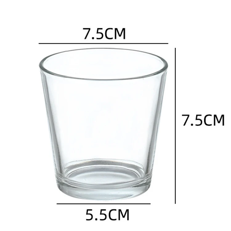 D5.5*H7.5cm Vintage Empty Container Custom Logo Transparent Clear Glass Candle Jars for Candle Making
