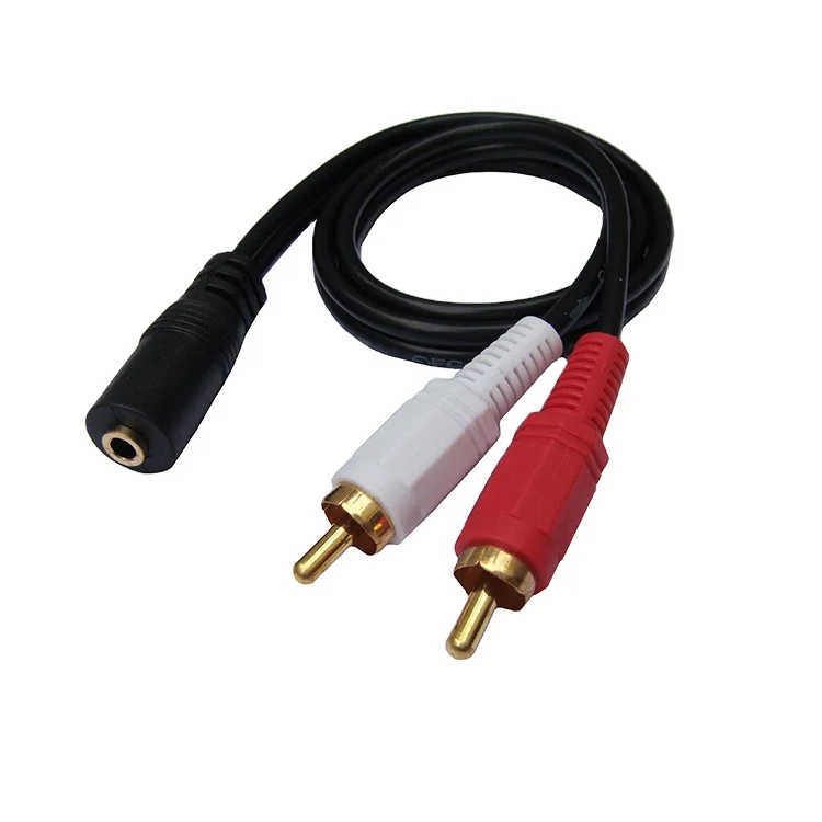

3.5mm Stereo Female Jack To 2RCA Male Plug cord Adapter Headphone Y Splitter Audio Cable
