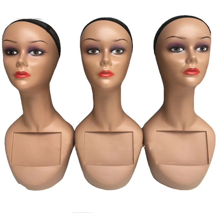 

Head mannequin with bust wig headstand for wigs display making styling and jewelry display mannequin, Customer request