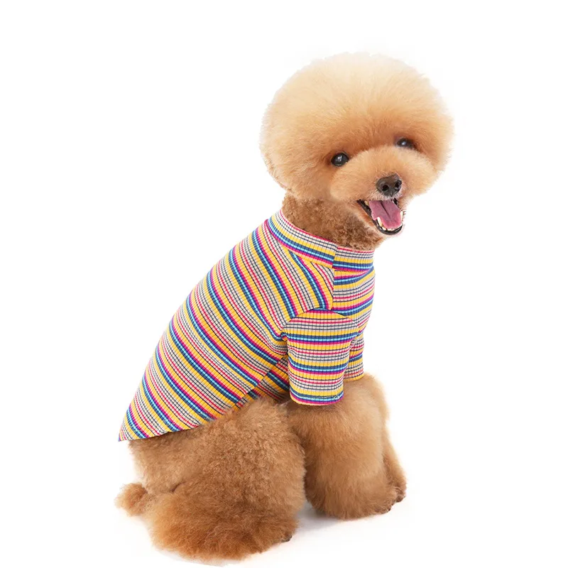 

Colorful Strip Cute Dog Pet Clothes Spring Pet Clothing for Resell, Color can be customized