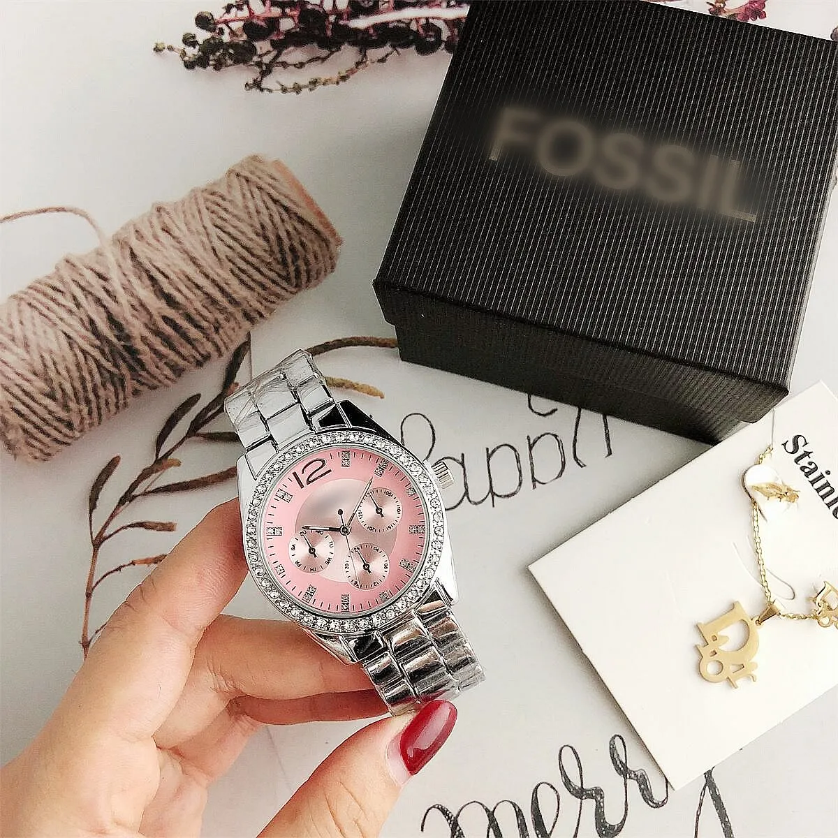 crystal wristwatch set women q